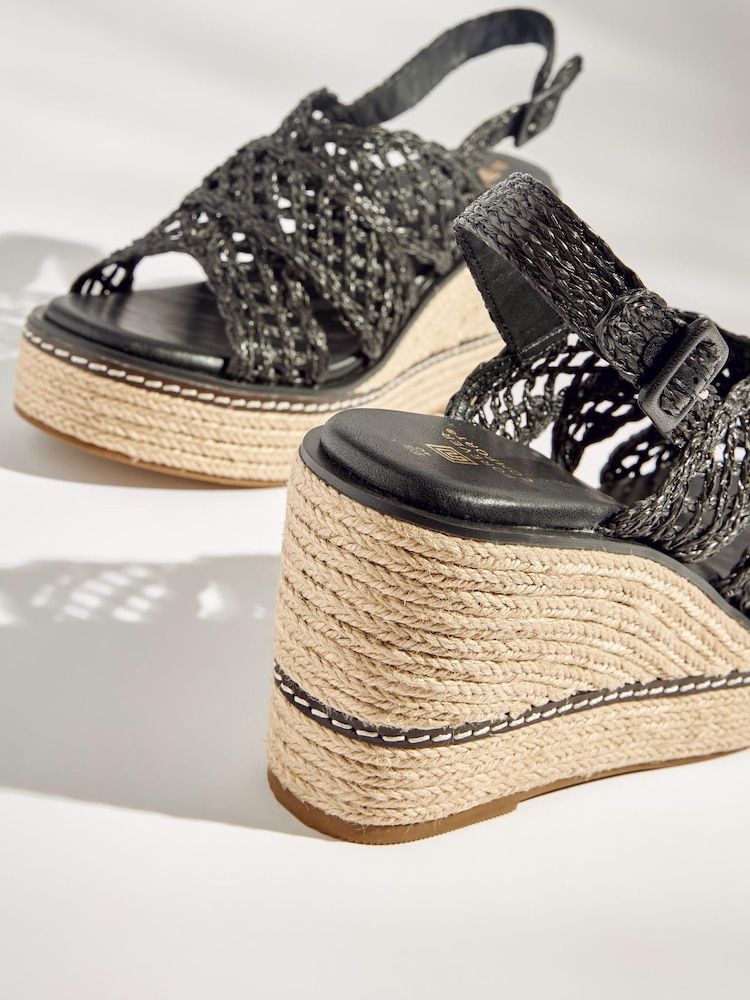Schwarz - Forever Comfort® Schuhe mit Makramee-Riemen und Keilabsatz - Bild 5 von 5 Schwarz - Forever Comfort® Schuhe mit Makramee-Riemen und Keilabsatz - Bild 5 von 5