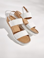 White Standard/Wide Fit Forever Comfort® Leather Sport Bling Wedges - Image 3 of 5