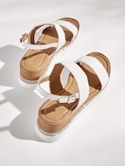 White Standard/Wide Fit Forever Comfort® Leather Sport Bling Wedges - Image 4 of 5