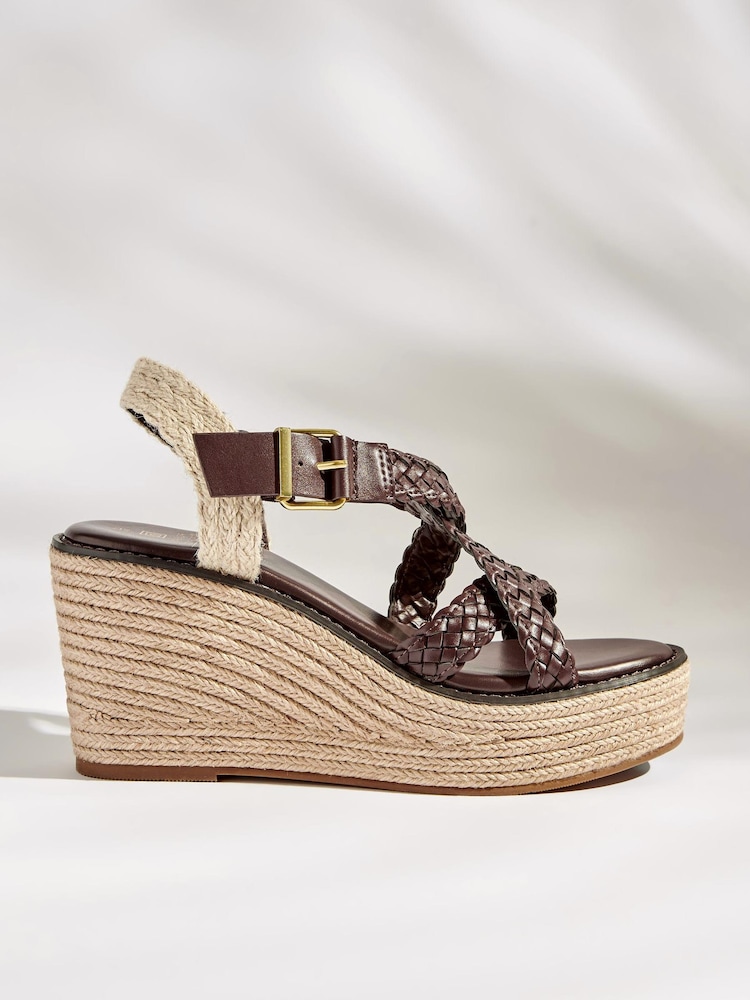 Schokoladenbraun - Forever Comfort® Schuhe mit Keilabsatz und geflochtenen Riemen - Bild 2 von 5