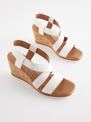 White Forever Comfort® Elastic Cross-Over Wedges - Image 2 of 7