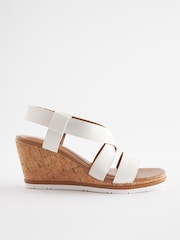 White Forever Comfort® Elastic Cross-Over Wedges - Image 3 of 7