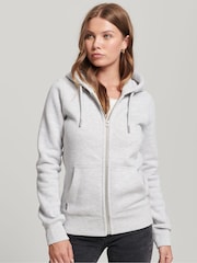 Superdry Grey Cotton Vintage Logo Embroidered Zip Hoodie - Image 1 of 5