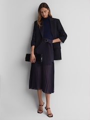 Reiss Grape Anya Pleated Midi Skirt - Image 3 of 5