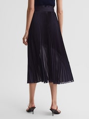 Reiss Grape Anya Pleated Midi Skirt - Image 5 of 5