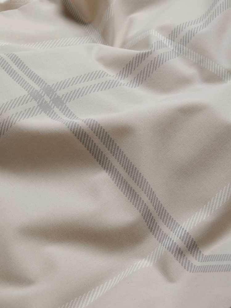 2 Pack Natural Beige/White Check Reversible Duvet Cover and Pillowcase Set - Image 6 of 9