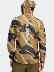 adidas Brown Terrex Agravic Graphic 2.5 Layer Rain Jacket - Image 2 of 7