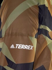 adidas Brown Terrex Agravic Graphic 2.5 Layer Rain Jacket - Image 4 of 7