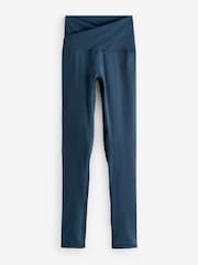 Navy Wrap Waist Balance Wrap Front Yoga Leggings - Image 5 of 5