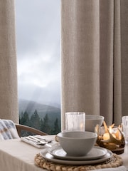 Natural Next Chenille Wave Texture Eyelet Lined Curtains - Image 4 of 5