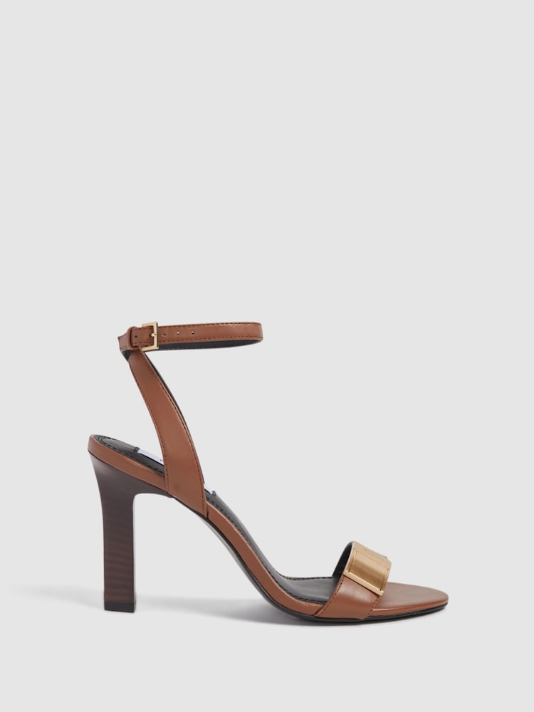 Reiss Tan Ada Strappy Heel Sandals - Image 1 of 7