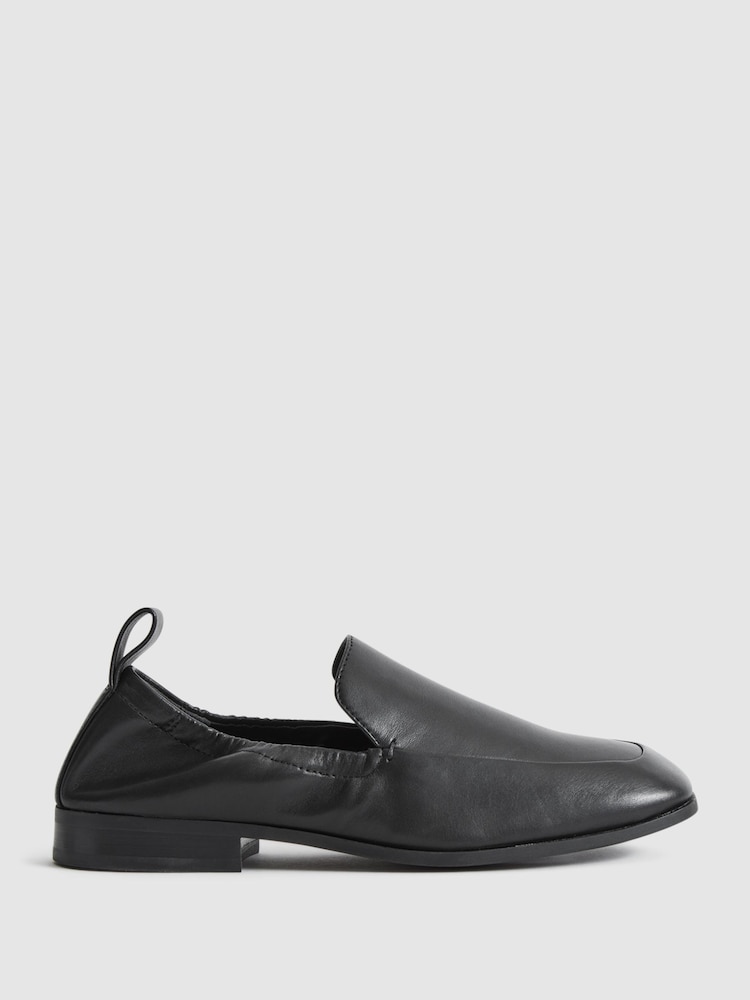 Reiss Black Ainsley Leather Loafers - Image 1 of 2
