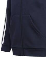 adidas Navy Essentials 3 Stripes Full Zip Hoodie - Image 4 of 6