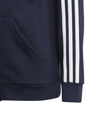 adidas Navy Essentials 3 Stripes Full Zip Hoodie - Image 5 of 6