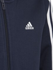adidas Navy Essentials 3 Stripes Full Zip Hoodie - Image 6 of 6