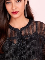 Black Long Sleeve Tunic Blouse - Image 4 of 5