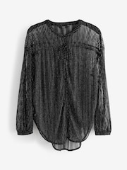 Black Long Sleeve Tunic Blouse - Image 5 of 5