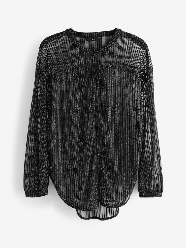 Black Long Sleeve Tunic Blouse - Image 5 of 5