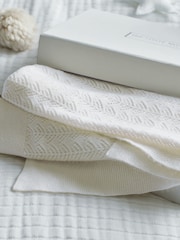 The White Company White Cashmere Christening Blanket - Image 1 of 2