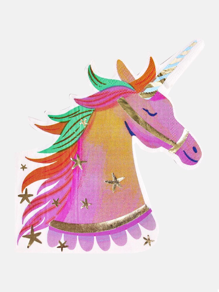 Party Pieces Pink Pack of 32 Unicorn Fairy Princess Party Napkins - Image 2 of 2