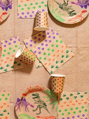 Party Pieces Natural Pack of 32 Ecosaurus Paper Party Napkins - Image 1 of 2