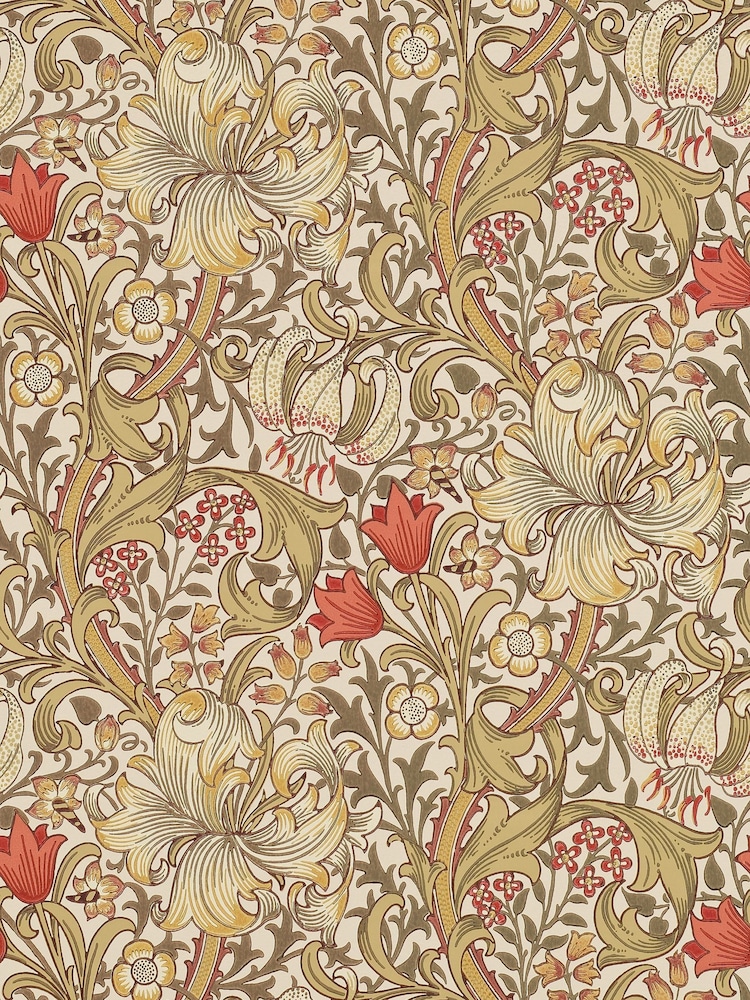 Morris & Co. Orange Golden Lily 10.05M Wallpaper - Image 2 of 2
