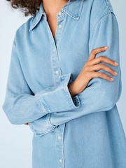 Mid Blue Premium Soft Lyocell Longline Shirt - Image 4 of 5