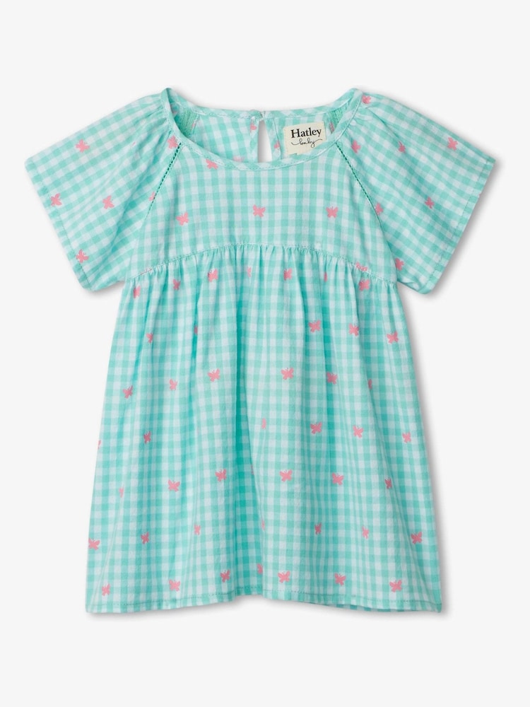 Hatley Baby Blue Butterfly Gingham Woven Dress - Image 2 of 3