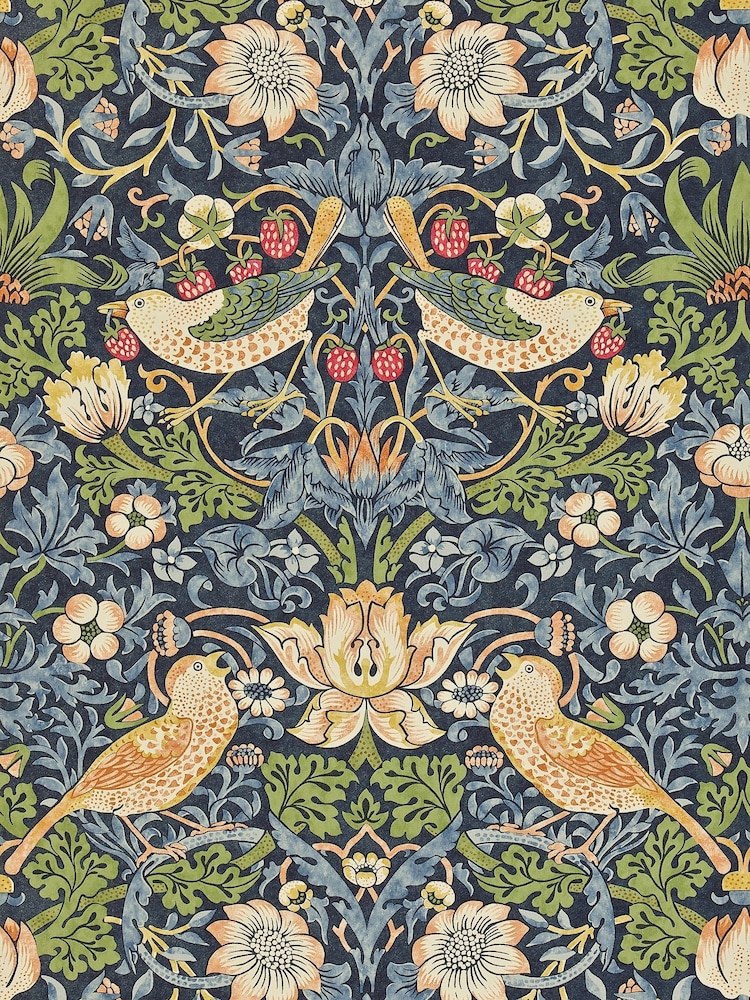 Morris & Co. Blue Strawberry Thief 10.05M Wallpaper - Image 1 of 1