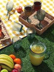 Cambridge Green Shatterproof Fete Diamond Design 4 Piece Wine Set - Image 3 of 4