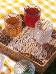 Cambridge Clear Shatterproof Fete Diamond Design 4 Piece Wine Set - Image 2 of 4