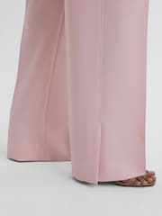 Reiss Pink Marina Wide Leg Split Hem Trousers - Image 4 of 5
