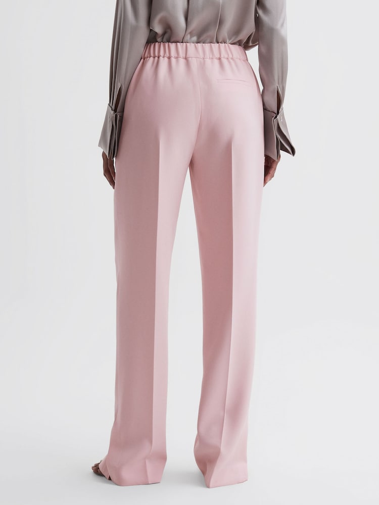 Reiss Pink Marina Wide Leg Split Hem Trousers - Image 5 of 5