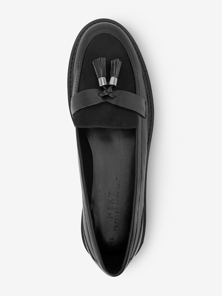 Czarny - Forever Comfort® Tassel Detail Cleated Chunky Loafer Shoes - Image 5 of 6