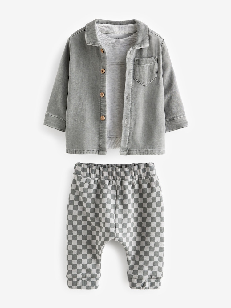 monochrome - Ensemble veste chemise, t-shirt et jogging Baby 3 Pieces - Image 5 of 8