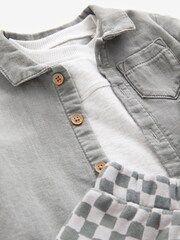 monochrome - Ensemble veste chemise, t-shirt et jogging Baby 3 Pieces - Image 8 of 8
