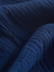 Marineblau/blau - Overall aus Baumwolle in Knitteroptik - Bild 8 von 8