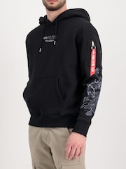 Alpha Industries Dragon Embroidered Black Hoodie - Image 1 of 6