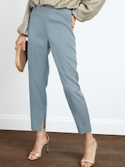 Blue Tailored Satin Slim Trousers - Image 2 of 5