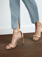 Blue Tailored Satin Slim Trousers - Image 4 of 5
