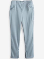 Blue Tailored Satin Slim Trousers - Image 5 of 5