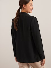 Black Relaxed Soft Crépe Blazer - Image 1 of 5