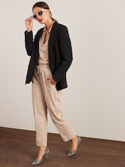 Black Relaxed Soft Crépe Blazer - Image 2 of 5