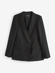 Black Relaxed Soft Crépe Blazer - Image 4 of 5