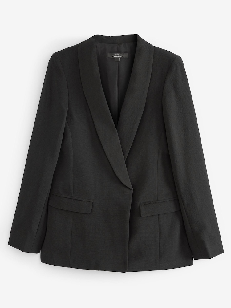 Black Relaxed Soft Crépe Blazer - Image 5 of 5