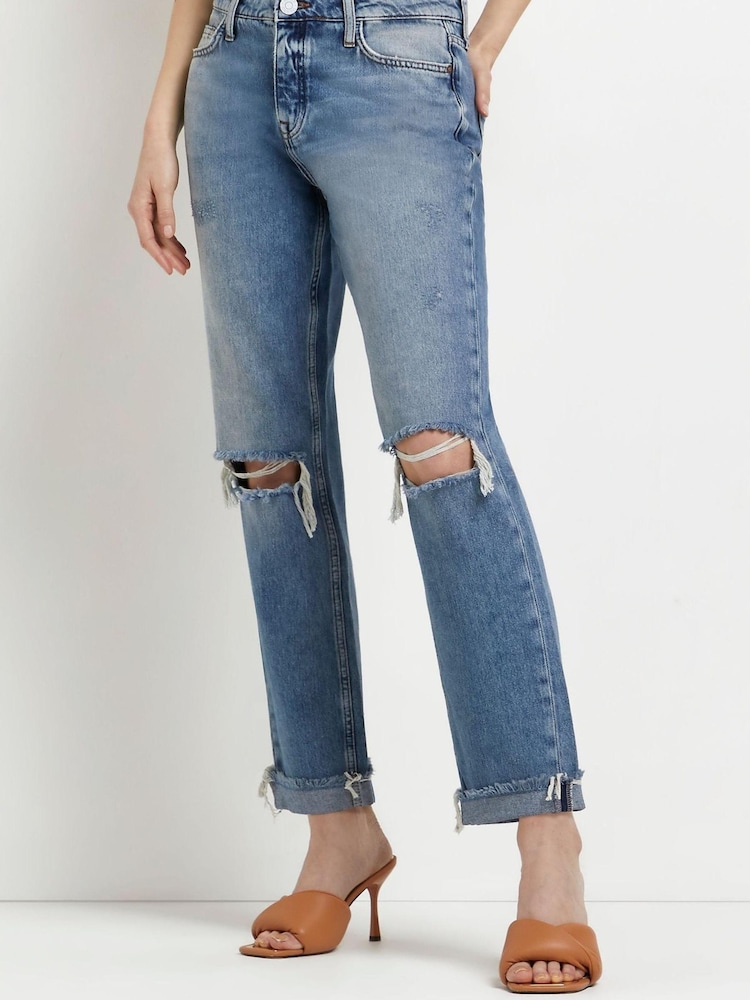 River Island Medium Stratford Boyfriend Tint Jeans - Image 1 of 5 River Island Medium Stratford Boyfriend Tint Jeans - Image 1 of 5
