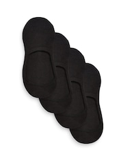 Black Cushion Sole Invisible Trainer Socks 4 Pack - Image 1 of 2