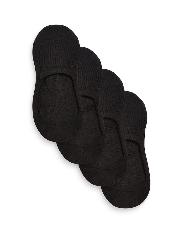 Negro - Pack de 4 pares de calcetines de deporte invisibles con planta acolchada - Imagen 1 de 2 Negro - Pack de 4 pares de calcetines de deporte invisibles con planta acolchada - Imagen 1 de 2
