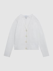 Reiss Ivory Abby Jr Cashmere Blend Cardigan - Image 2 of 6