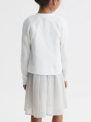 Reiss Ivory Abby Jr Cashmere Blend Cardigan - Image 5 of 6